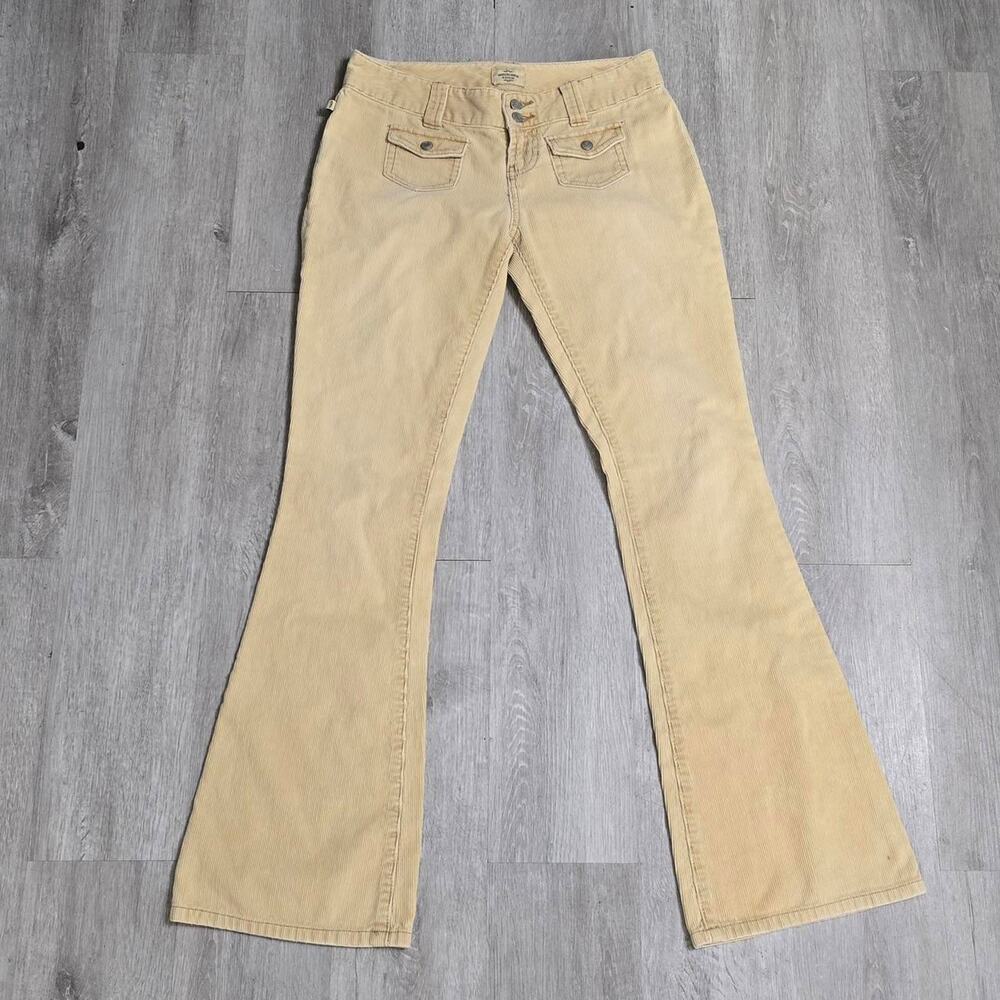 Vintage Y2K Abercrombie & Fitch Low Rise Flared Tan Corduroy Pants